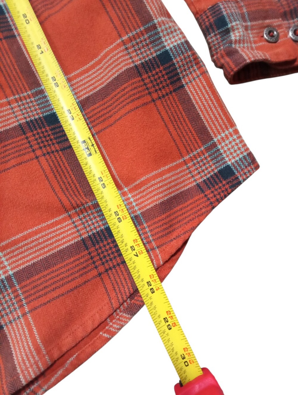 Howler Brothers Orange Plaid Flannel Button Up Outdoor Shirt Mens Sz L - Picture 4 of 6